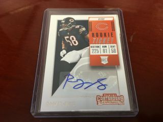 2018 Contenders Roquan Smith Bears Rookie Ticket Ssp Variation Auto Rc 246