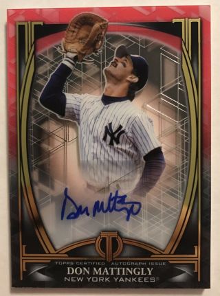 2019 Topps Tribute Gold Don Mattingly On Card Auto 