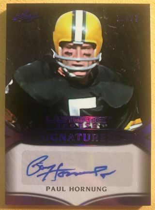 2019 Leaf Ultimate Sports Paul Hornung Packers Signatures Auto Autograph 12/12