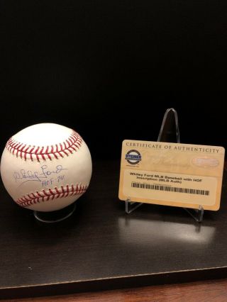 Whitey Ford Hof Autographed Baseball.  Steiner On Ball And Card.  A Must Have