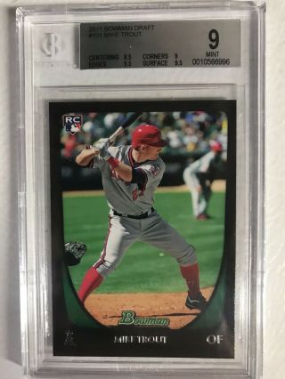 2011 Bowman Draft 101 Mike Trout Rc Bgs 9 9.  5 9 9 8.  5 Angels