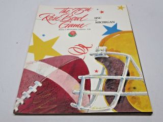 The 75th Rose Bowl Game Program Usc Vs.  Michigan 1989