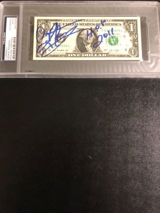 Autographed Dennis Rodman 1 Dollar Bill Insc Hof 2011 Psa Slabbed Us Currency