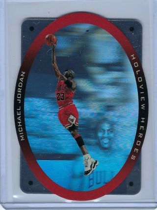 Michael Jordan 1996 Upper Deck Spx " Holoview Heroes " Die - Cut H1 Error No/spx