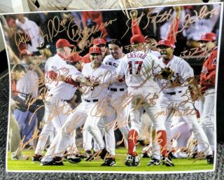 Angels World Series Team Signed Autographed 11 X14 With