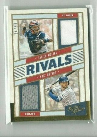 2019 Leather And Lumber Yadier Molina Kris Bryant Rivals Dual Jersey Gold 94/99