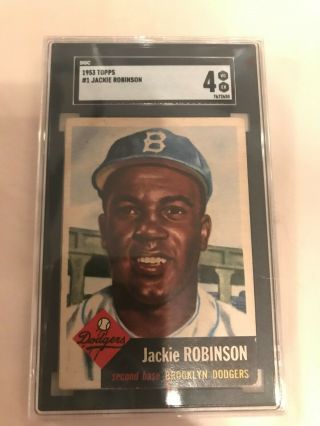 1953 Topps Baseball Card 1 Jackie Robinson Graded Sgc - 4 Brooklyn Dodgers