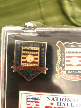 1995 - 99 Baseball Hall of Fame Induction Pin Set Ryan/Schmidt/Weaver/Lasorda 2