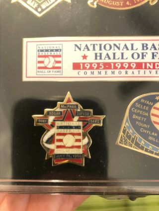 1995 - 99 Baseball Hall of Fame Induction Pin Set Ryan/Schmidt/Weaver/Lasorda 5