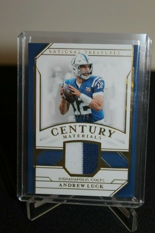 Andrew Luck 2018 National Treasures Century Materials 2 Color Jersey Patch /35