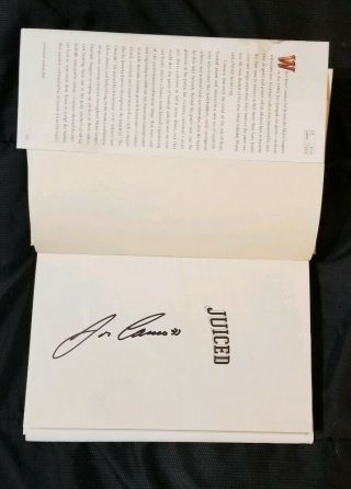 Jose Canseco Signed Autograph Book - Juiced - 1st Edition - Oakland A 