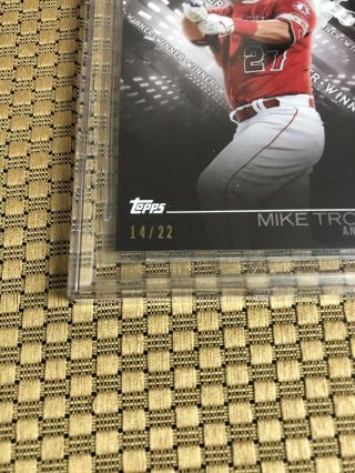 2018 TOPPS HOME RUN CHALLENGE BLUE MIKE TROUT SSP 14/22 ANGELS BGS BECKETT 9.  5 2