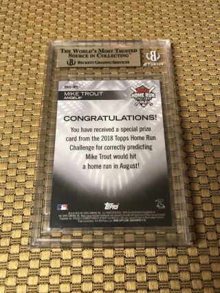 2018 TOPPS HOME RUN CHALLENGE BLUE MIKE TROUT SSP 14/22 ANGELS BGS BECKETT 9.  5 4