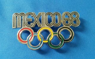 Vintage Badge Emblem Of The Olympic Games Mexico 1968