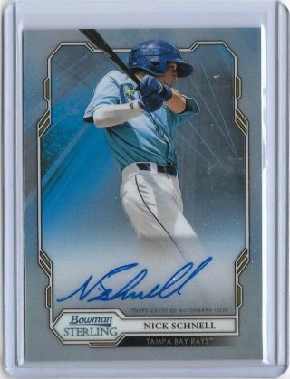 2019 Bowman Sterling Prospect Auto Nick Schnell Tampa Bay Rays