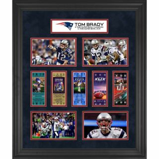 Tom Brady Fanatics Framed 23 " X 27 " 5 - Time Bowl Champion Ticketcollage