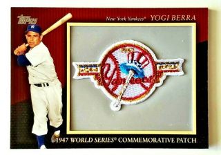 2010 Topps Yogi Berra Commemorative Patch 1947 World Series Mcp115 Yankees