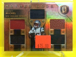 Sony Michel 2019 Gold Standard Mother Lode Five Patch 050/149,  Ml - 10 Patriots