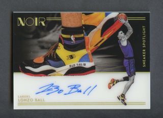 2018 - 19 Panini Noir Sneaker Spotlight Lonzo Ball Signed Auto 30/99 Lakers