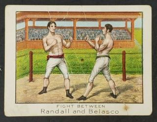 1910 T220 Mecca Cigarettes Boxing Card Jack Randall Aby Belasco Bv $115