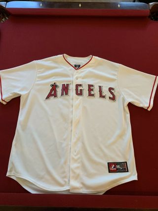 Angels Albert Pujols Baseball Jersey Majestic Button Down White Xl 5