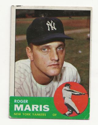 1963 Topps 120 Roger Maris In Very Good To