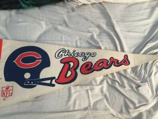 1970s Chicago Bears Full Size Pennant Flag