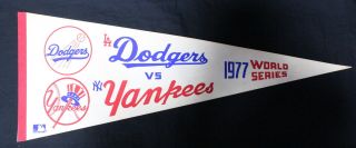 1977 World Series Dodgers Vs.  Yankees Full Size Pennant P25