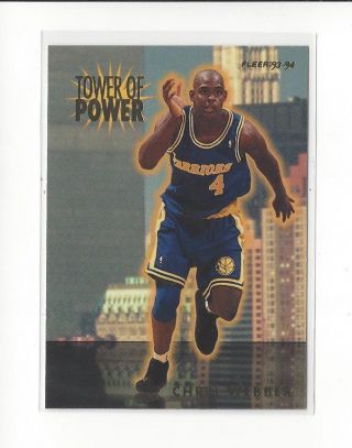 1993 - 94 Fleer Towers Of Power 29 Chris Webber Warriors