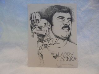 Larry Csonka 8 " X12 " Autographed Charcoal Etching By Marianne Miller