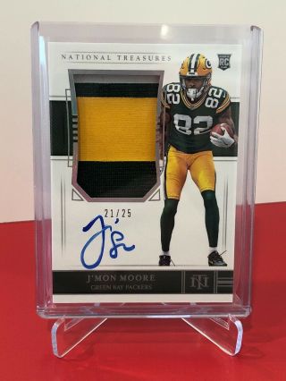 2018 National Treasures Rc Rpa Rookie Patch Auto 21/25 J’mon Moore Packers