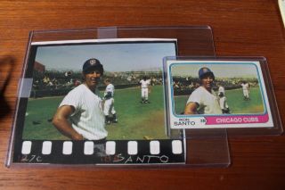 Ron Santo 1974 Topps Vault Match Print Photo 1/1 With Final Card Chicago Cubs Ho