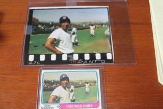 Ron Santo 1974 Topps Vault Match Print Photo 1/1 With Final Card Chicago Cubs HO 3
