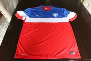 Authentic Nike Dri - Fit Men’s 2014 Usa World Cup Usmnt Soccer Jersey M Bomb Pop