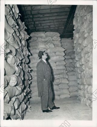 1941 Football Hof Sid Luckman In Trucking Warehouse Press Photo