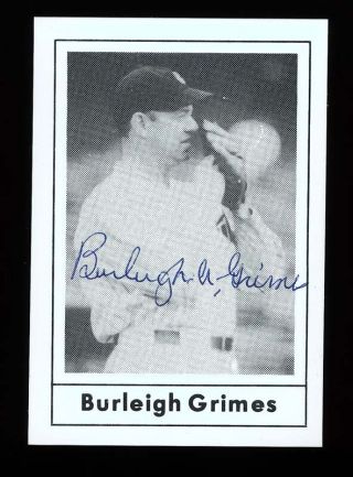 Autographed Signed Burleigh Grimes 1978 Grand Slam Card 38 Cubs W/coa Hof