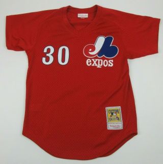 Mitchell & Ness Red Mlb Montreal Expos Tim Raines 1989 Mesh Bp Jersey Size Small