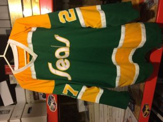 Gilles Meloche California Golden Seals Hockey Jersey Stitched