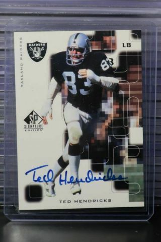 1999 Sp Signature Edition Ted Hendricks Auto Autograph Raiders Bb