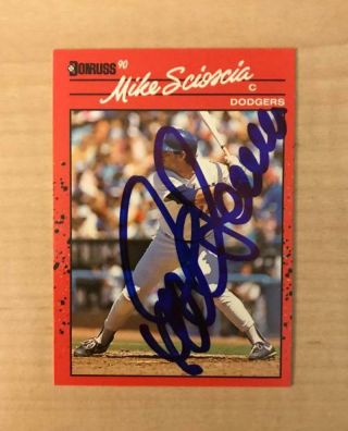Mike Scioscia Los Angeles Dodgers Signed Autogrpahed 1990 Donruss Card 316 W/coa