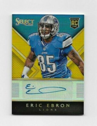 Eric Ebron 2014 Select Gold Prizm Rookie Autograph Card 08/10
