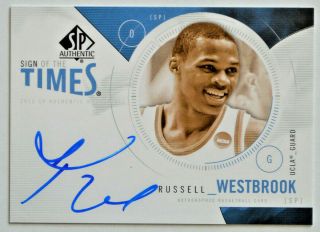 2010 Russell Westbrook On Card Auto Sp Authentic Sign Of The Times Nm - Mt