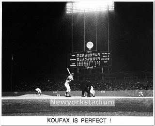 Brooklyn Dodgers - Sandy Koufax Perfect Game - Los Angeles Dodger Stadium