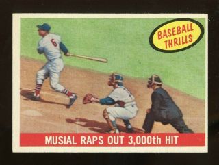 1959 Topps Baseball Thrills Stan Musial 470 Ex - Mt