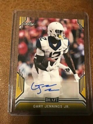 Gary Jennings Jr.  West Virginia 2019 Leaf Draft Football Gold Auto Autograph