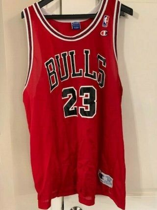 Legendary Michael Jordan 23 Champion Chicago Bulls Red Jersey - 52
