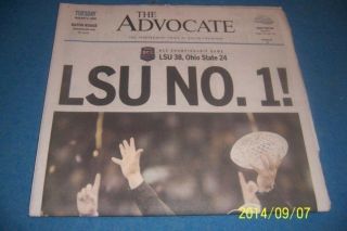 2008 The Advocate Baton Rouge Lsu Tigers National Champions Complete Newspaper
