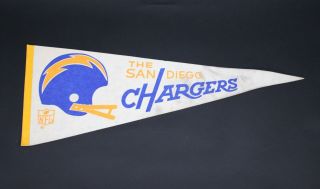 Nfl San Diego Chargers Vintage Circa 1967 - 2 Bar Helmet Logo Football Pennant