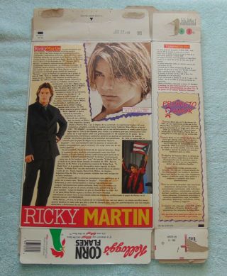 Ricky Martin Kellogg ' s Corn Flakes Box 1997 in English & Spanish 4