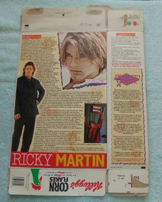 Ricky Martin Kellogg ' s Corn Flakes Box 1997 in English & Spanish 5